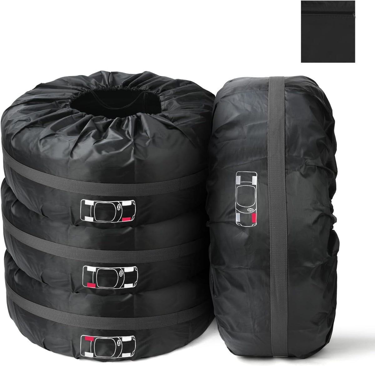 Housses de rangement pour pneus — avec poignée, anti-poussière, résistant à l'eau, Lot de 4, 13 à 18 pouces, 66cm