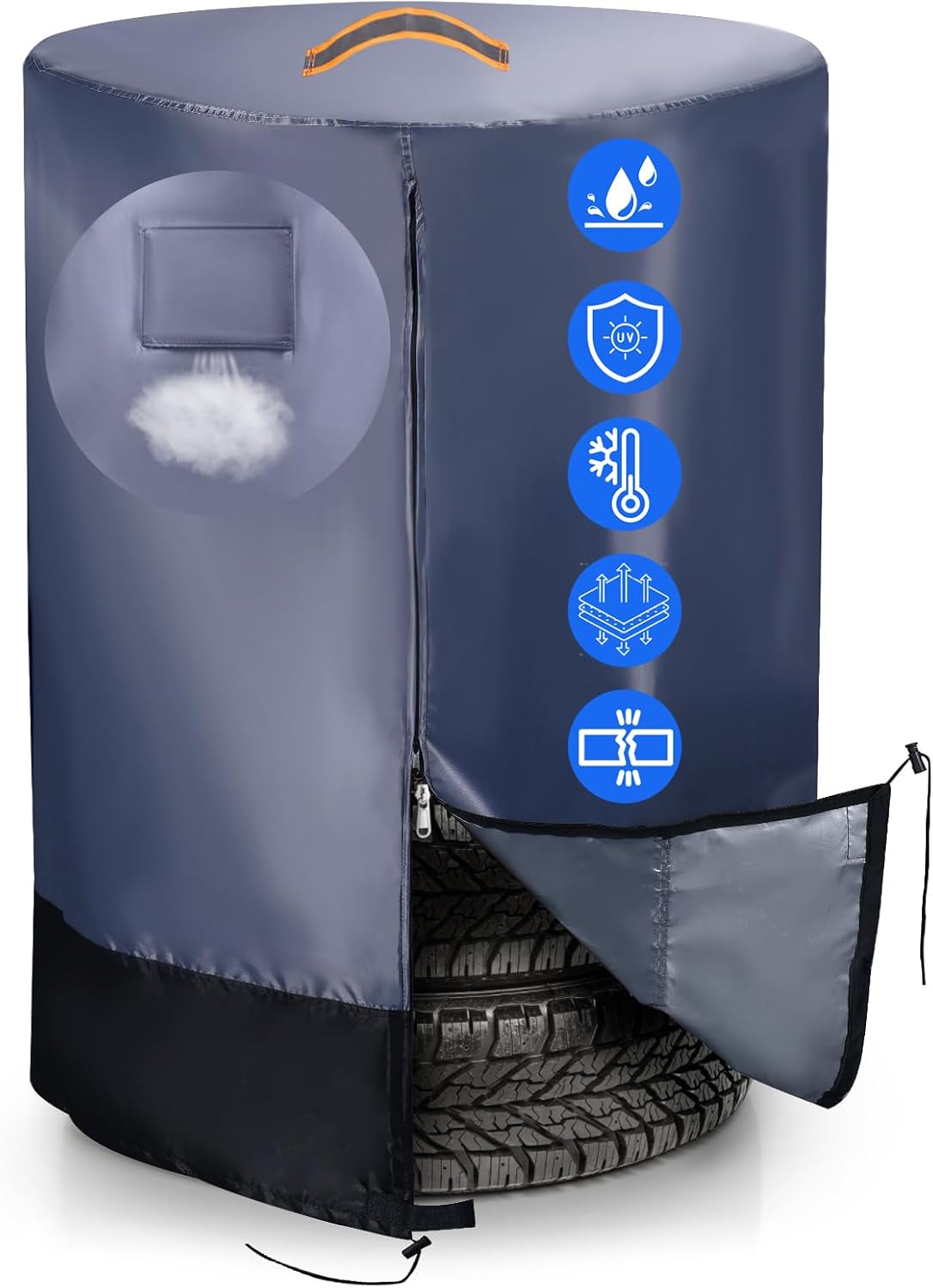Housses de rangement pour pneus: fermeture zippée, anti-poussière, résistant à l'eau, 420D