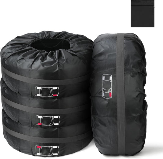 Housses de rangement pour pneus — avec poignée, anti-poussière, résistant à l'eau, Lot de 4, 13 à 18 pouces, 66cm