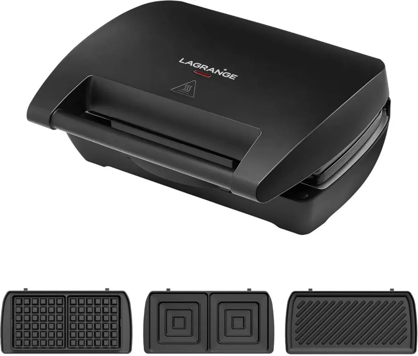 Appareil à Gaufres et Croque XXL LAGRANGE, 900W, Multifonctions, Plaques Gaufres & Panini Incluses, Nettoyage Facile
