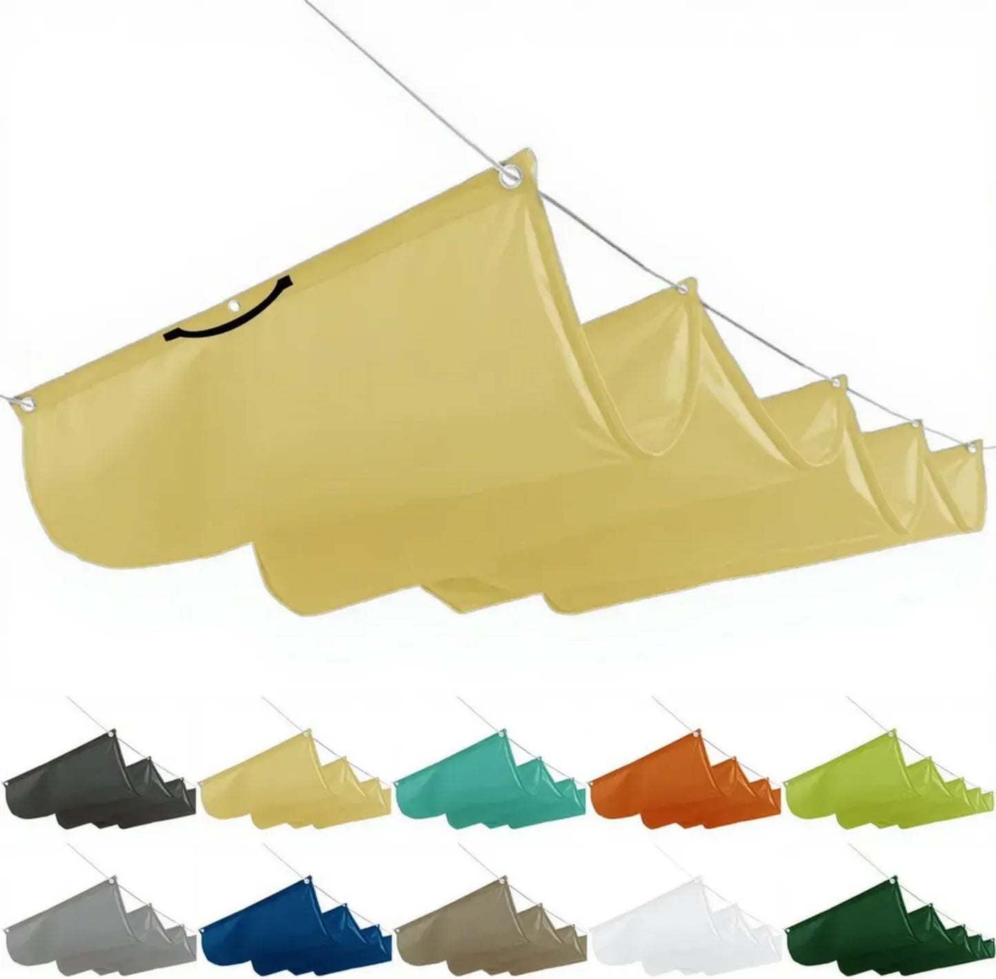 Voile d'ombrage 3x4M en toile étanche avec œillets et corde pour jardin et terrasse, gris clair