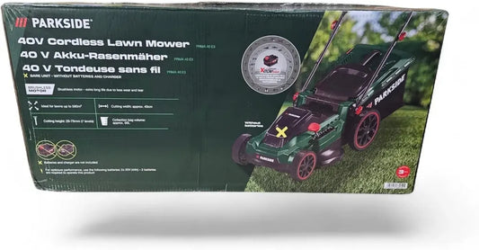 Tondeuse à gazon sans fil Parkside 40 cm, 2 x 4 Ah, moteur sans balais, chargeur double